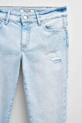 PANTALÓN VAQUERO WONDER CROPPED SKINNY AZUL BLEACH DESTROYED