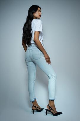 PANTALÓN VAQUERO FAITH CROPPED SKINNY DENIM AZUL BLEACH