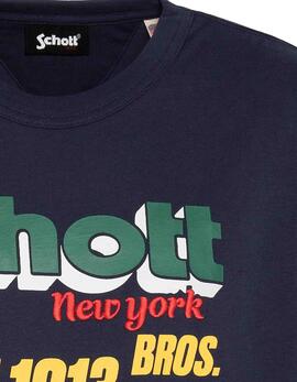 CAMISETA MANGA CORTA RETRO TRAVIS REGULAR FIT AZUL MARINO