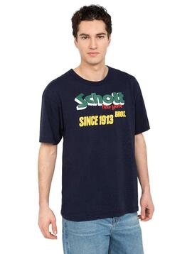 CAMISETA MANGA CORTA RETRO TRAVIS REGULAR FIT AZUL MARINO