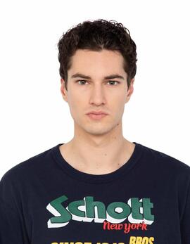 CAMISETA MANGA CORTA RETRO TRAVIS REGULAR FIT AZUL MARINO