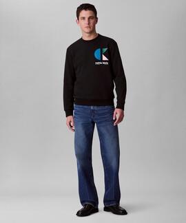 SUDADERA CK TERRY REGULAR FIT NEGRA