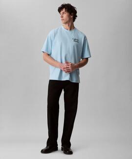 CAMISETA CK RESORT RELAXED FIT CELESTE