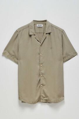 CAMISA EN DENIM LIGERO LYOCELL VERDE CAQUI