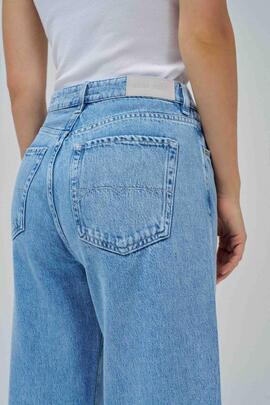 PANTALÓN VAQUERO WIDE LEG LOOSE FIT DENIM AZUL CLARO