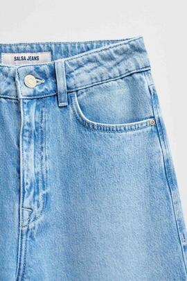 PANTALÓN VAQUERO WIDE LEG LOOSE FIT DENIM AZUL CLARO