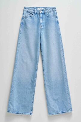 PANTALÓN VAQUERO WIDE LEG LOOSE FIT DENIM AZUL CLARO
