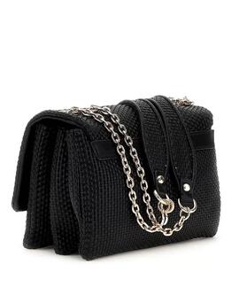 MINI BANDOLERA PHAEDRA ECOPIEL TRENZADA NEGRA