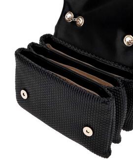 MINI BANDOLERA PHAEDRA ECOPIEL TRENZADA NEGRA