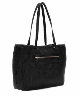 BOLSO SHOPPER PHAEDRA ECOPIEL TRENZADA NEGRA