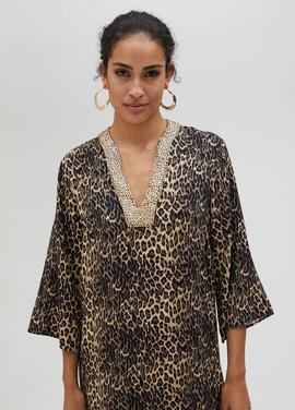 KURTA VESTIDO CORTO ANIMAL PRINT