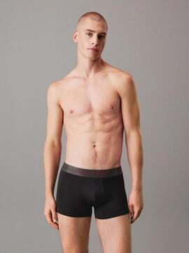 BOXER TRUNK MID RISE 3 PACK MICRO STRETCH MICROFIBRA NEGRA