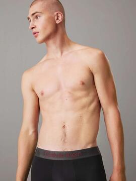 BOXER TRUNK MID RISE 3 PACK MICRO STRETCH MICROFIBRA NEGRA