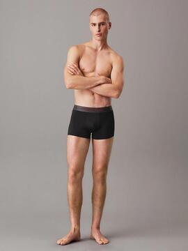 BOXER TRUNK MID RISE 3 PACK MICRO STRETCH MICROFIBRA NEGRA