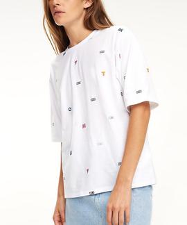 TJW AOP TOMMY EMBROIDERED TEE CLASSIC WHITE