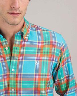 CAMISA TARTÁN TURQUESA