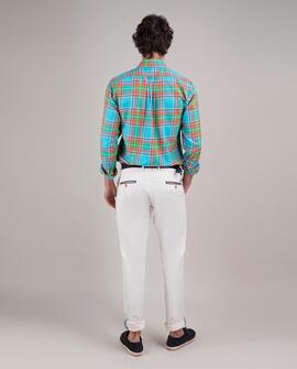 CAMISA TARTÁN TURQUESA