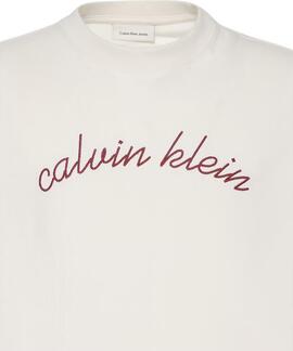 CAMISETA RELAXED FIT COLOR CRUDO CON BORDADO DE CADENETA GRA