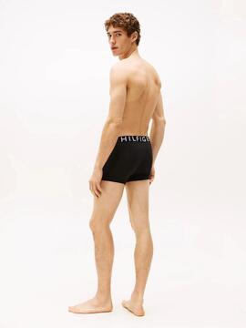 PACK DE 3 CALZONCILLOS BOXER TRUNK NEGROS CON CINTURA A CONT
