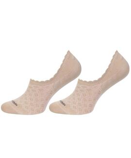 PIMKIES DE MUJER CK FOOTIE HIGH CUT 2 PARES BEIGE