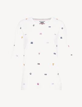 TJW AOP TOMMY EMBROIDERED TEE CLASSIC WHITE