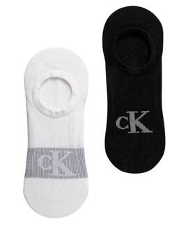 PIMKIES DE HOMBRE CK FOOTIE HIGH CUT 2 PARES BLANCO Y NEGRO