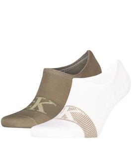PIMKIES DE HOMBRE CK FOOTIE HIGH CUT 2 PARES CAMEL Y BLANCO