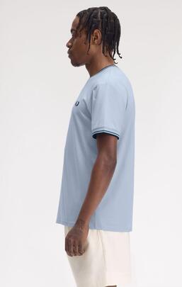 CAMISETA TWIN TIPPED M1588 Y58 LIGHT SMOKE / PETROL BLUE / N