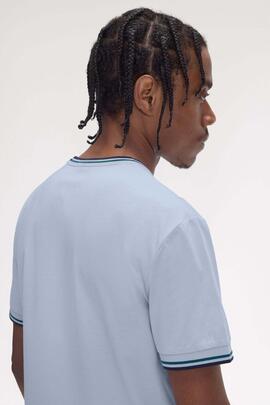 CAMISETA TWIN TIPPED M1588 Y58 LIGHT SMOKE / PETROL BLUE / N