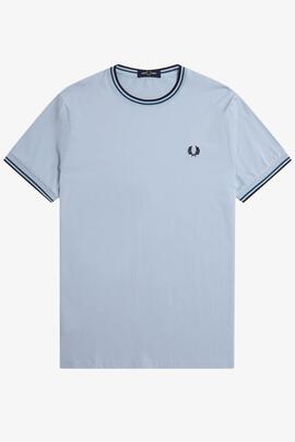 CAMISETA TWIN TIPPED M1588 Y58 LIGHT SMOKE / PETROL BLUE / N