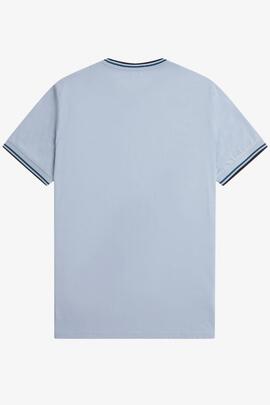 CAMISETA TWIN TIPPED M1588 Y58 LIGHT SMOKE / PETROL BLUE / N