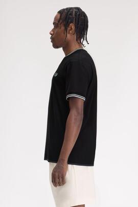 CAMISETA TWIN TIPPED M1588 Q46 BLACK  SILVERBLUE
