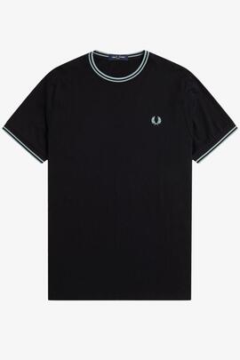 CAMISETA TWIN TIPPED M1588 Q46 BLACK  SILVERBLUE