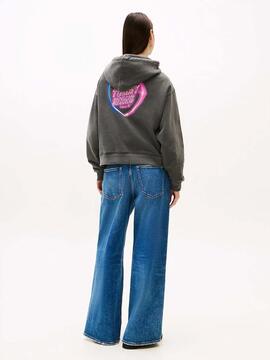 SUDADERA HOLGADA CON CAPUCHA NEON BOXY NEGRO FADE OUT
