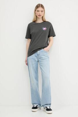 CAMISETA RELAXED FIT LOGOTIPO EFECTO NEON NEGRA FADE OUT