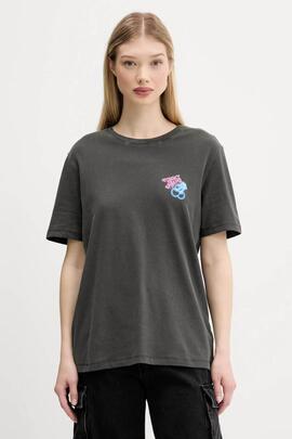 CAMISETA RELAXED FIT LOGOTIPO EFECTO NEON NEGRO FA