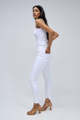 PANTALÓN VAQUERO FAITH PUSH IN CROPPED SKINNY BLANCO