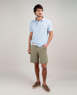 POLO PIQUÉ GARMENT DYED SLIM FIT CELESTE