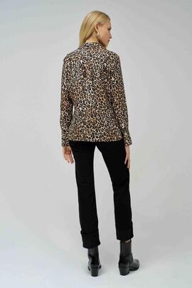 CAMISA DE SATÉN CON ESTAMPADO ANIMAL PRINT