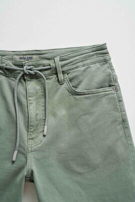 BERMUDA JOGGER S-ACTIV WASHED COLORS VERDE CAQUI