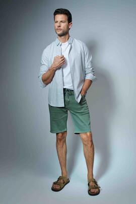 BERMUDA JOGGER S-ACTIV WASHED COLORS VERDE CAQUI