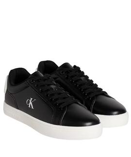 ZAPATILLAS CK CLASSIC CUPSOLE NEGRAS CON MONOGRAMA BLANCO