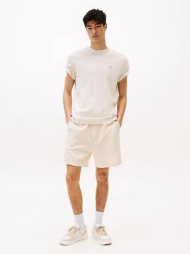 CAMISETA REGULAR FIT CRUDO CON PARCHE TONAL