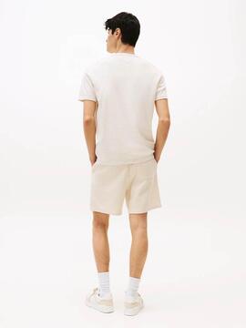 CAMISETA REGULAR FIT CRUDO CON PARCHE TONAL