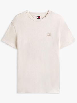 CAMISETA REGULAR FIT CRUDO CON PARCHE TONAL