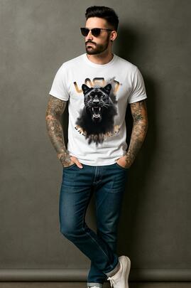 CAMISETA DE HOMBRE LASAL BAD PUMA BLANCA
