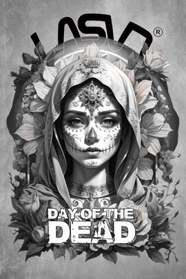 CAMISETA DE MUJER LASAL DAY DEAD ROSA