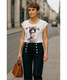 CAMISETA DE MUJER LASAL FRY BLANCA