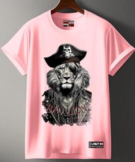 CAMISETA DE HOMBRE LASAL LION PIRATE ROSA