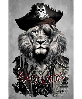 CAMISETA DE HOMBRE LASAL LION PIRATE BLANCA